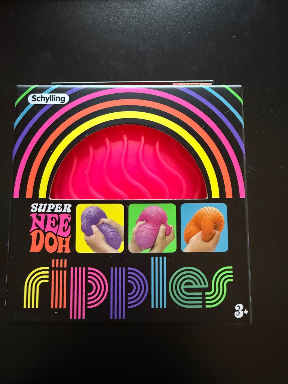 New NeeDoh Schylling Super Jumbo Ripples XL Pink 4" Squishy Ball Textured 3+